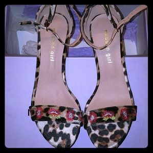Madden Girl 3" Cheetah Velvet Embroidered Heels